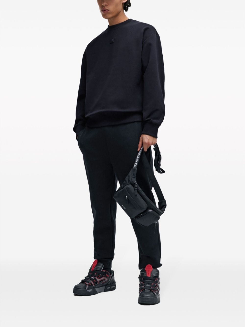 logo-patch stretch-cotton hoodie - 2