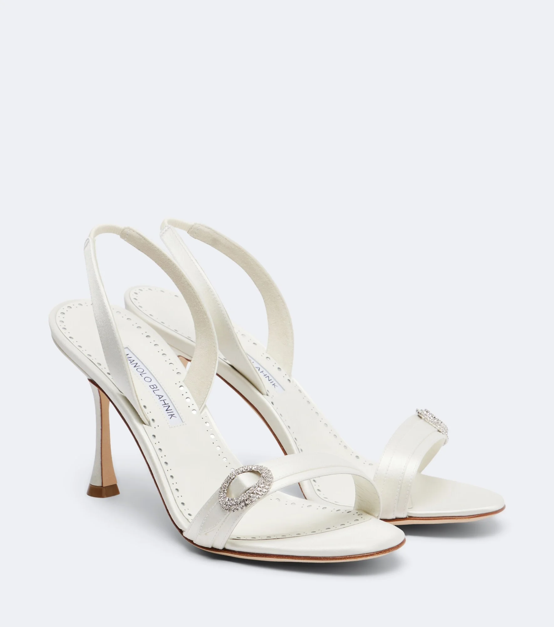 Zutosan embellished satin slingback sandals - 1