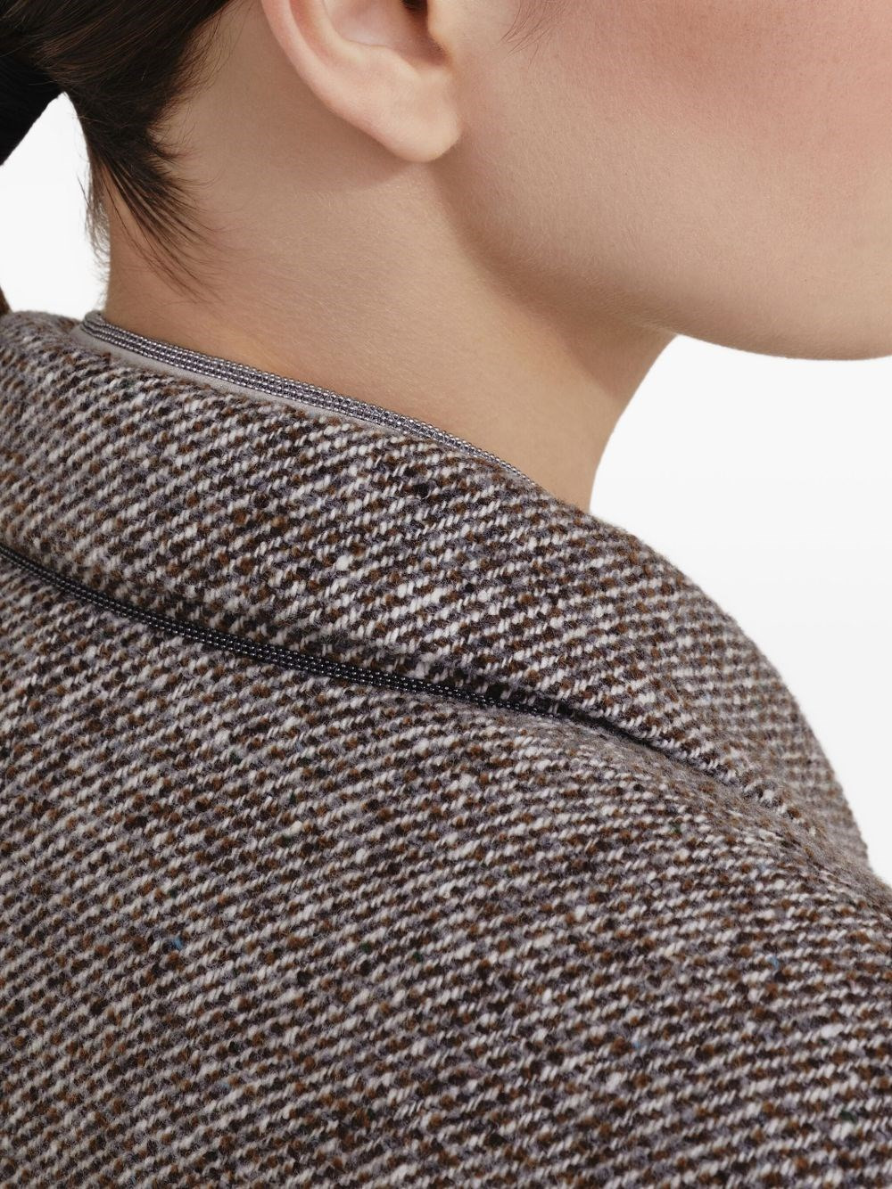 Melange wool jacket with shiny details - 6