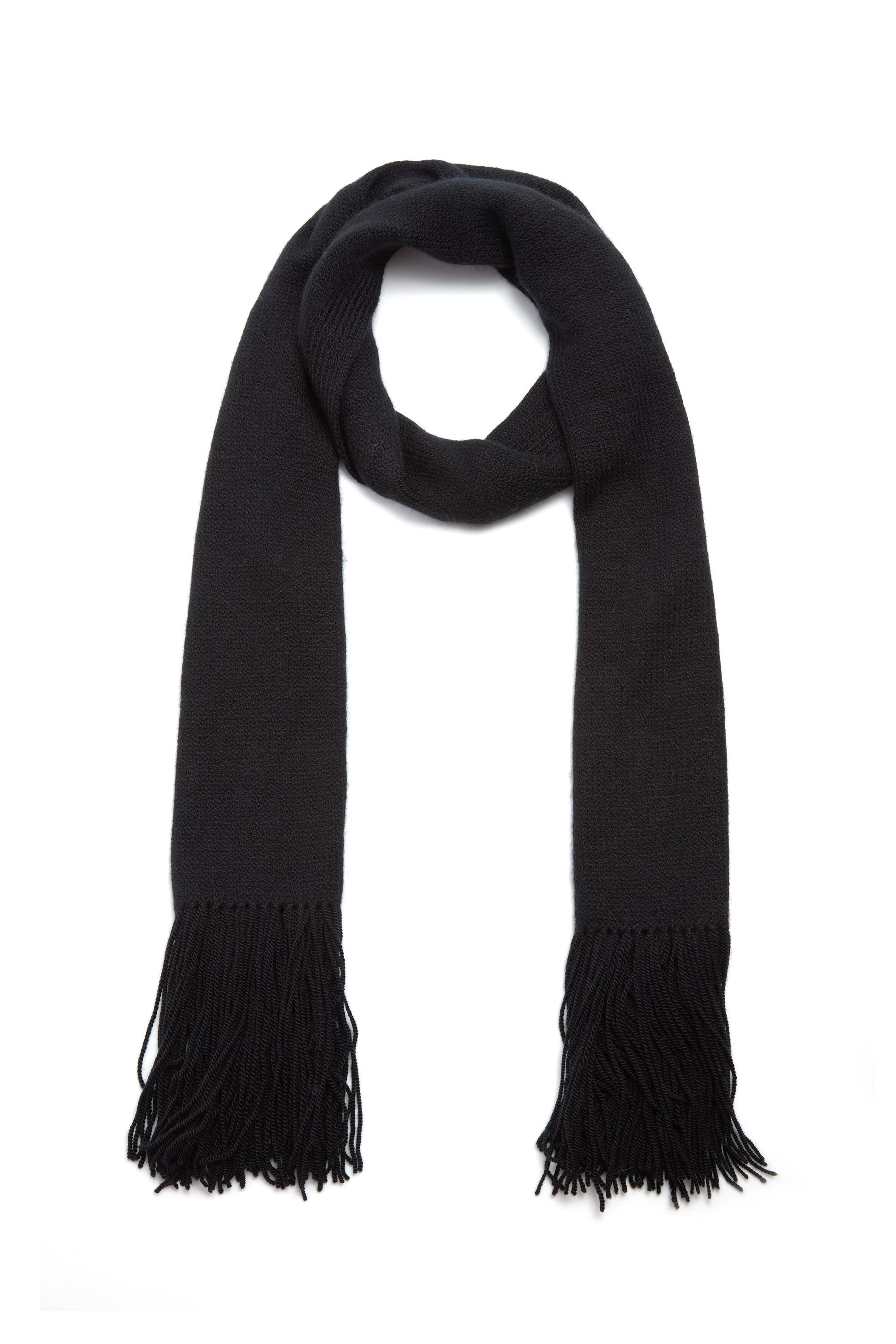 Staffordshire Knit Scarf in Black Cashmere - 2