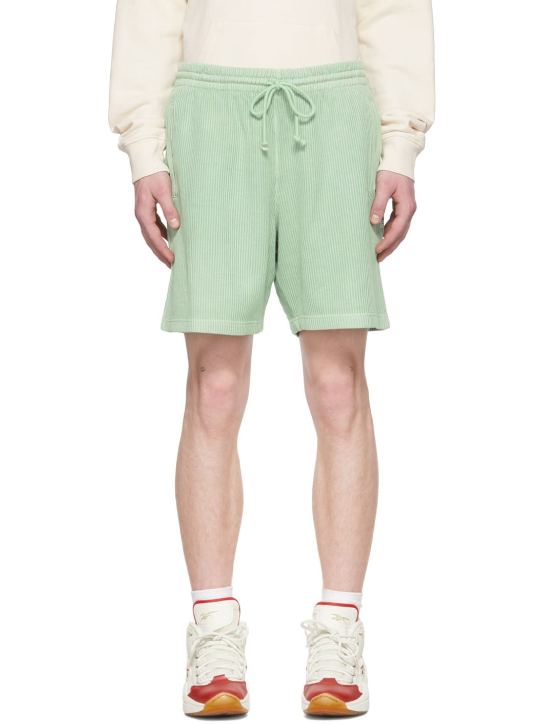 Green Cotton Shorts - 1