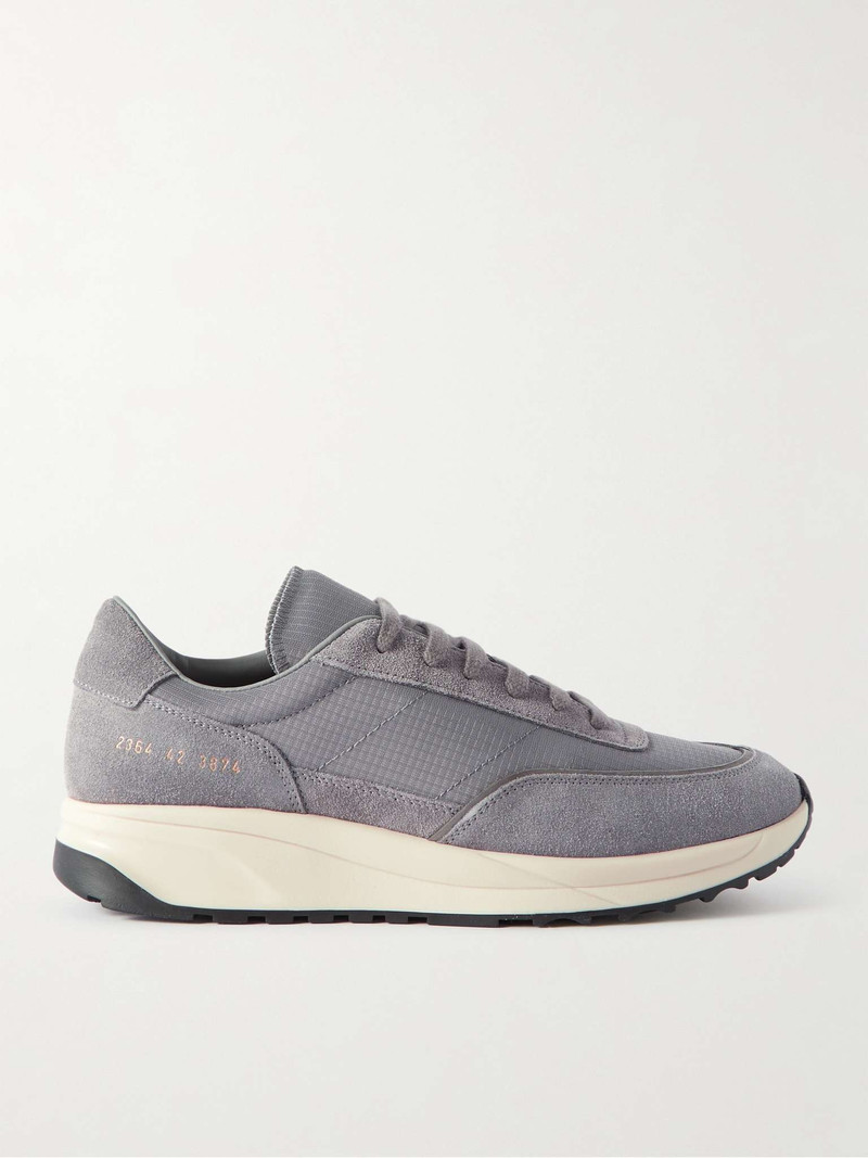 Track 80 Leather-Trimmed Suede and Ripstop Sneakers 1