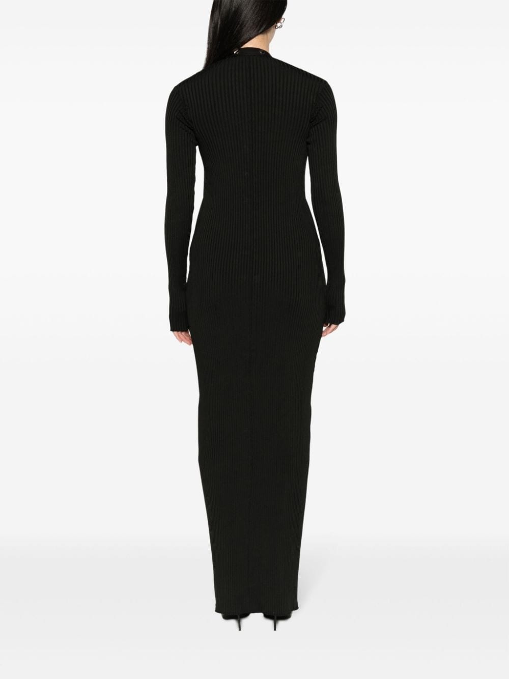 ribbed-knit cardigan dress - 4