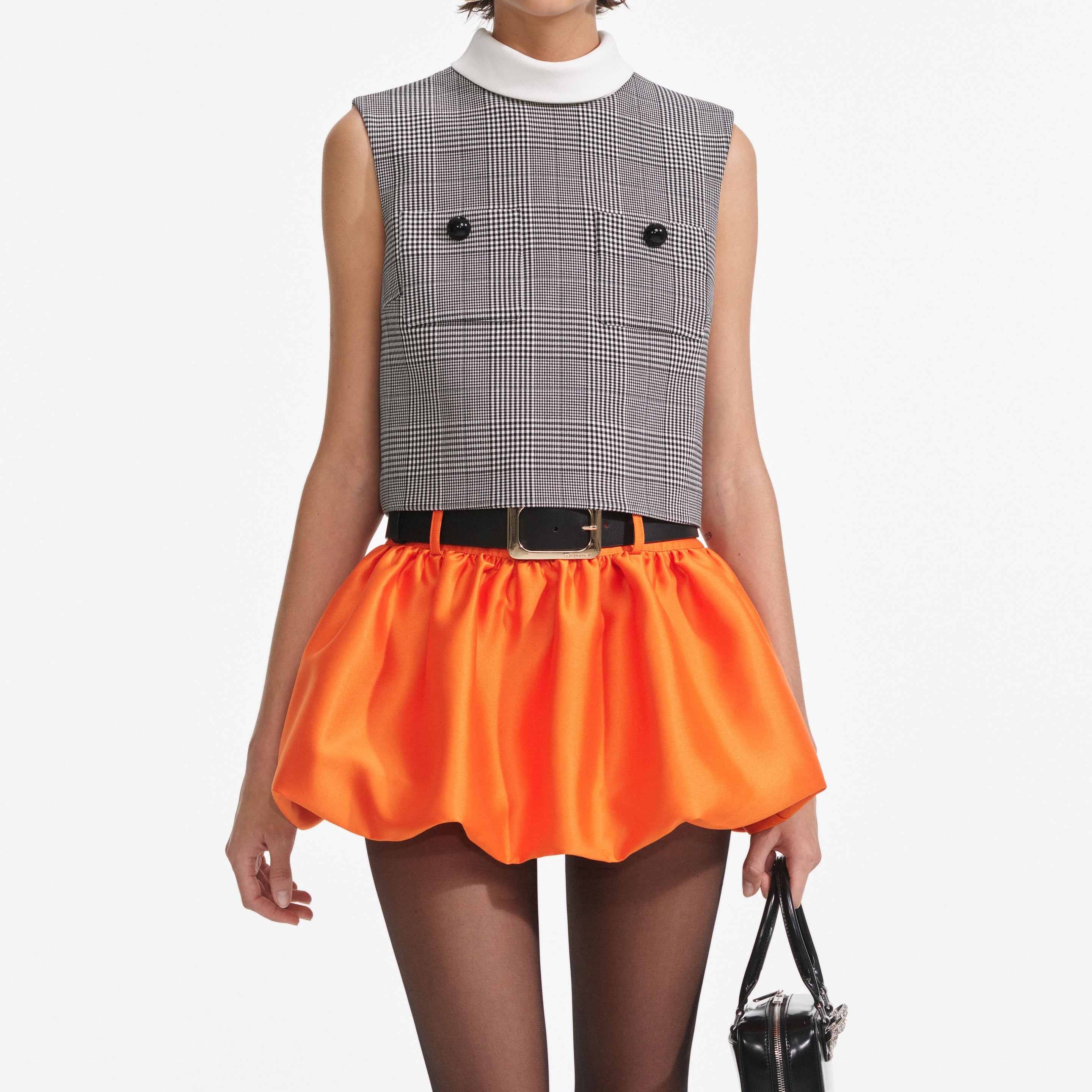 Orange Taffeta Skort - 4