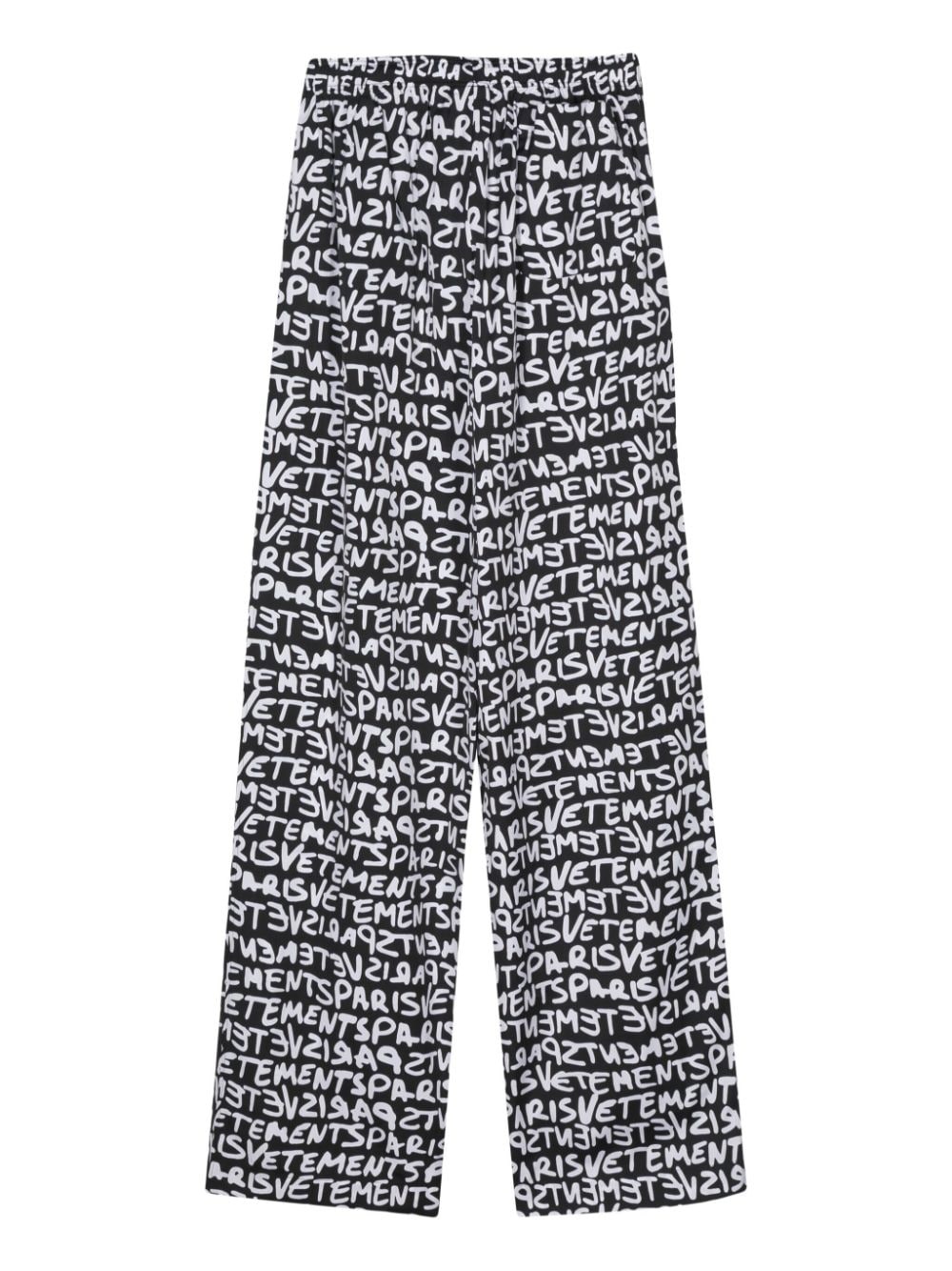 cotton logo-print straight trousers - 2