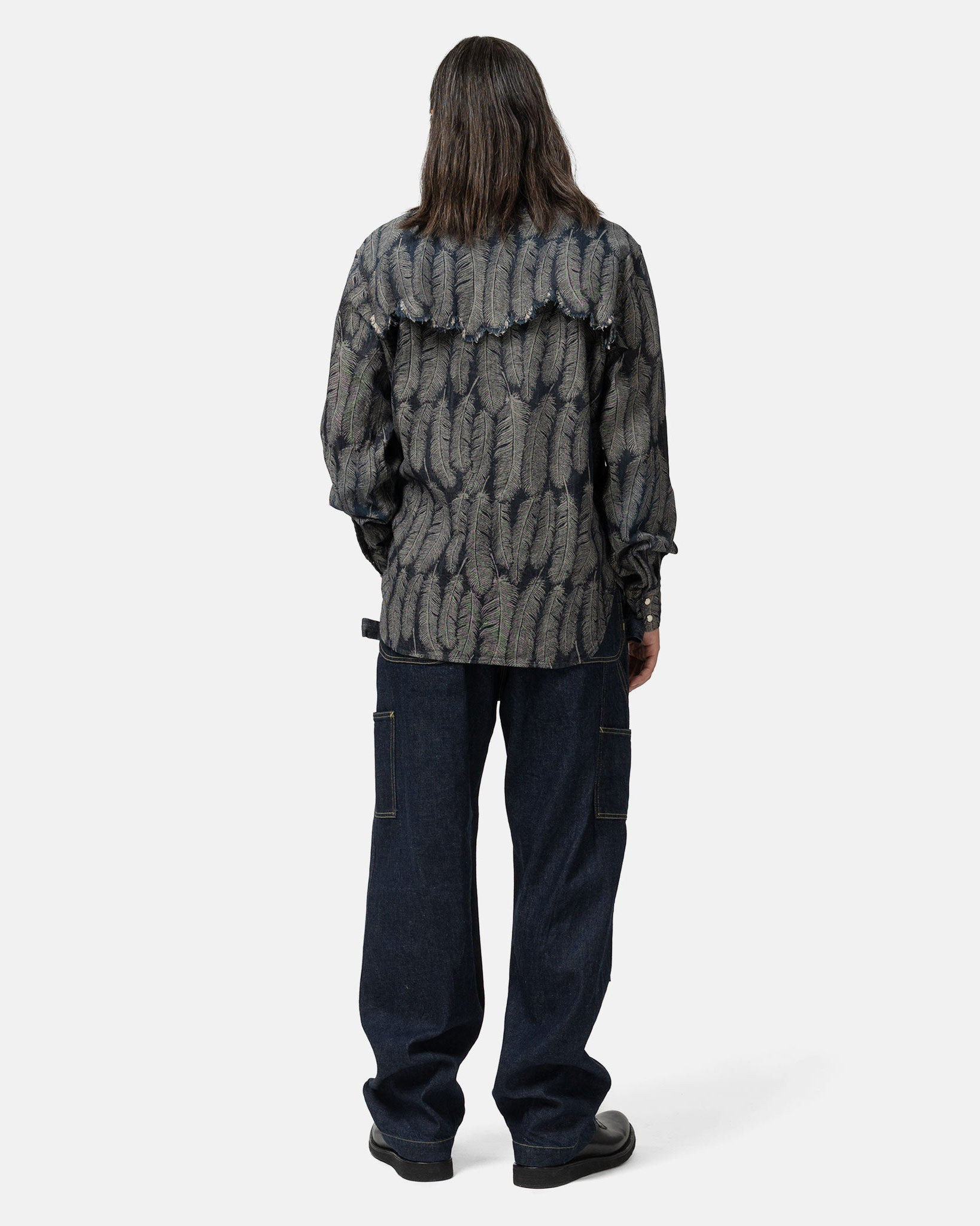 5oz MAGPIE Denim HUSKY Western Shirt Dark - 3