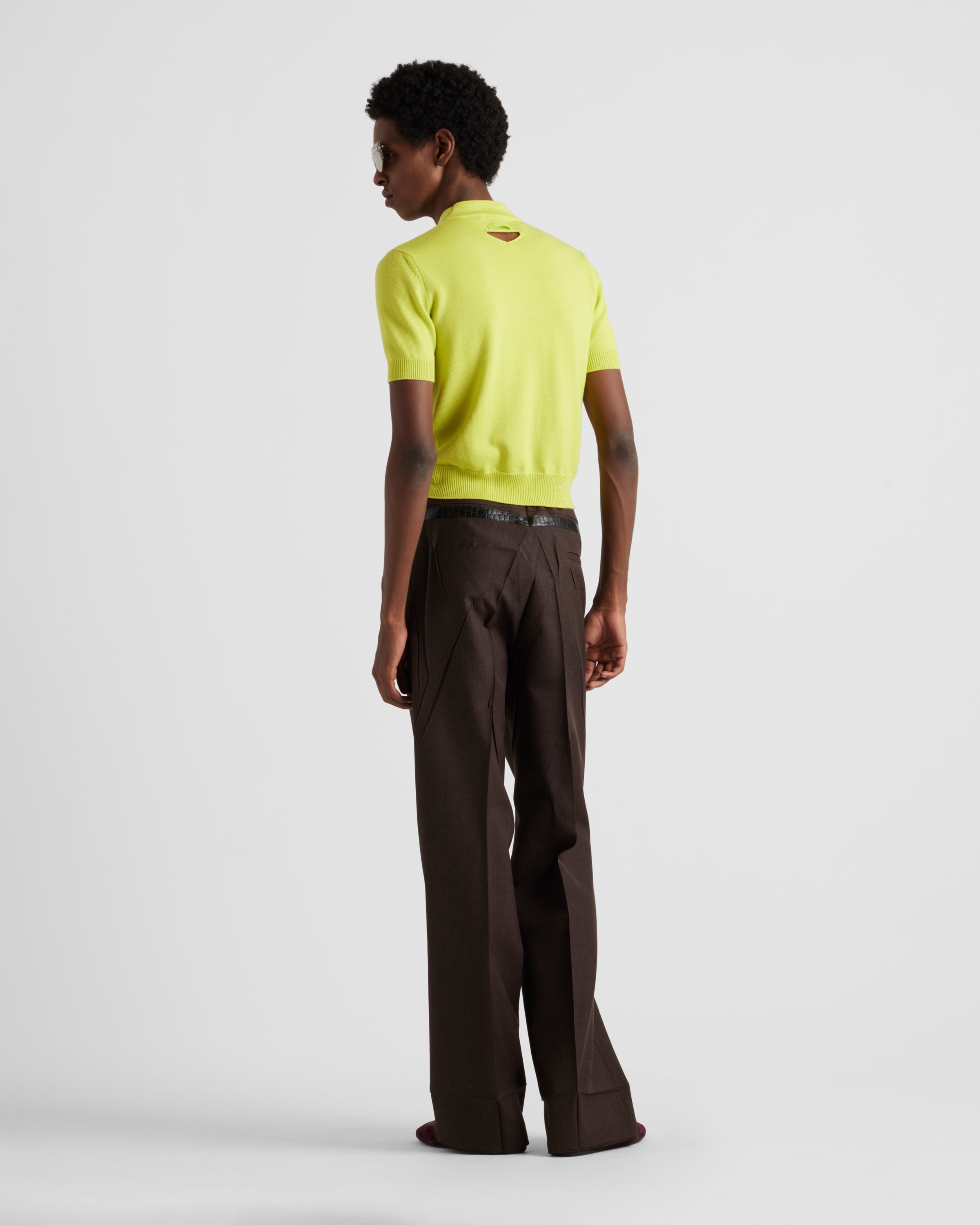 Short-sleeved wool polo shirt - 5