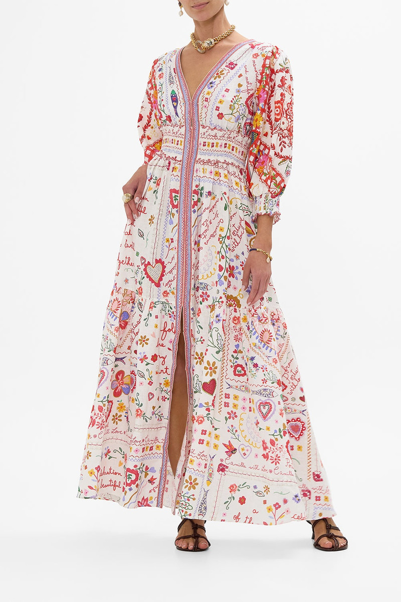 CAMILLA SHIRRED WAISTBAND LONG DRESS outlook