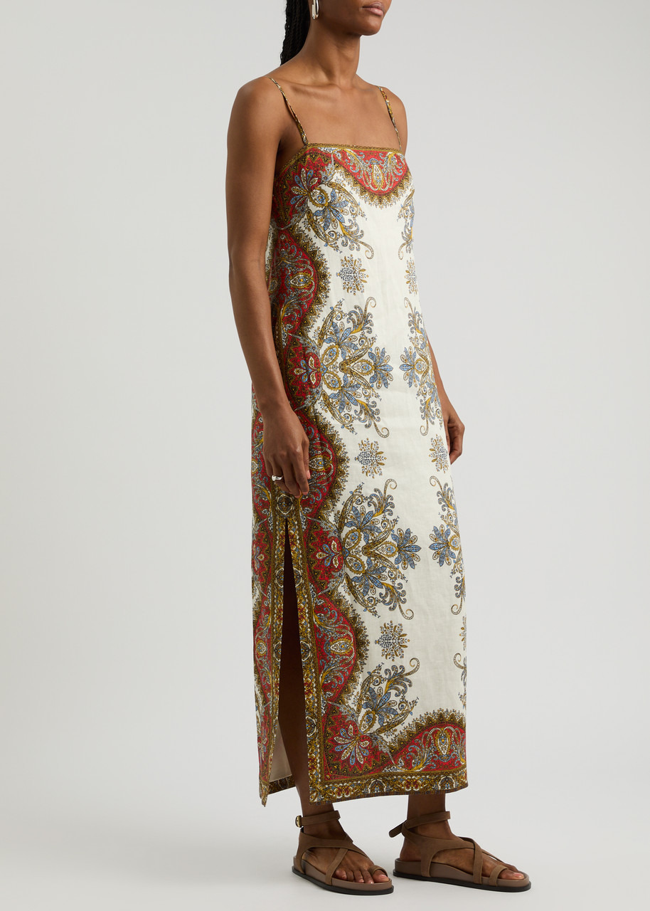 Veronica Beard Petra Paisley-print Linen Midi Dress - 2