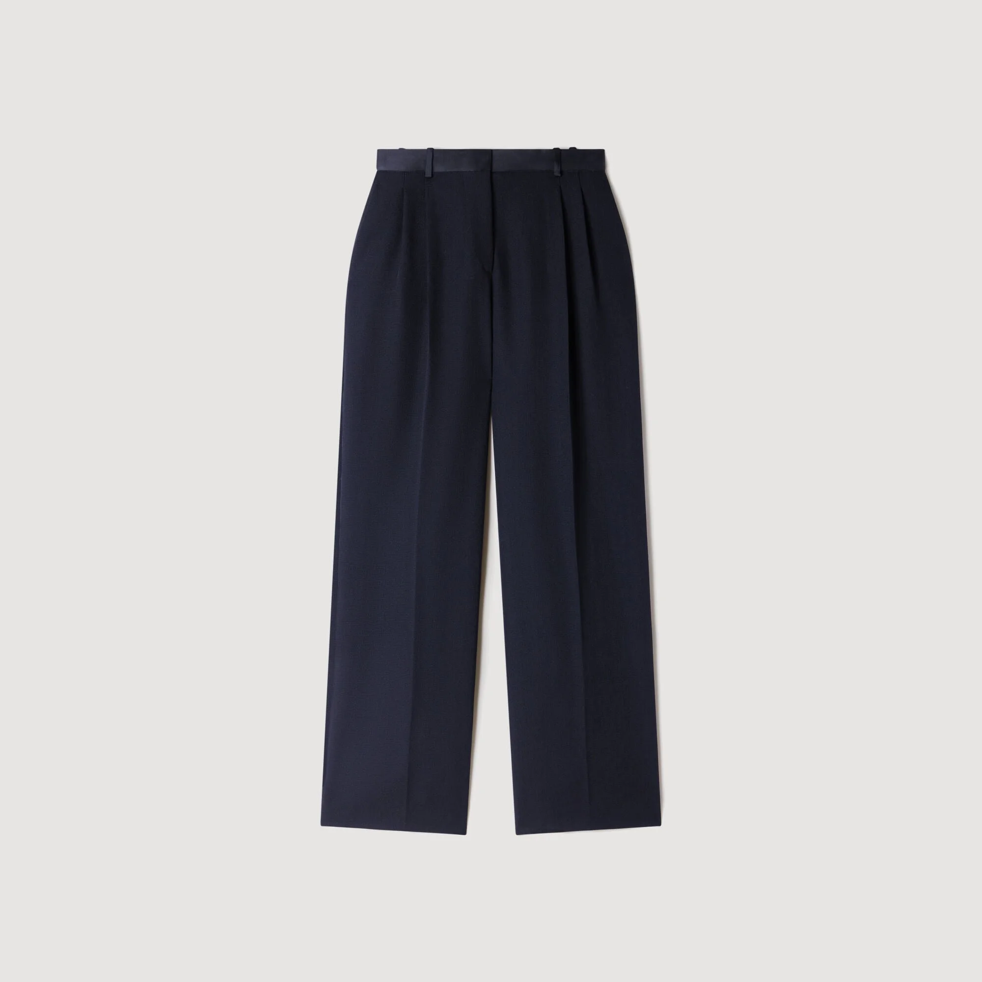 MIXED-MATERIAL SATIN TROUSERS - 1