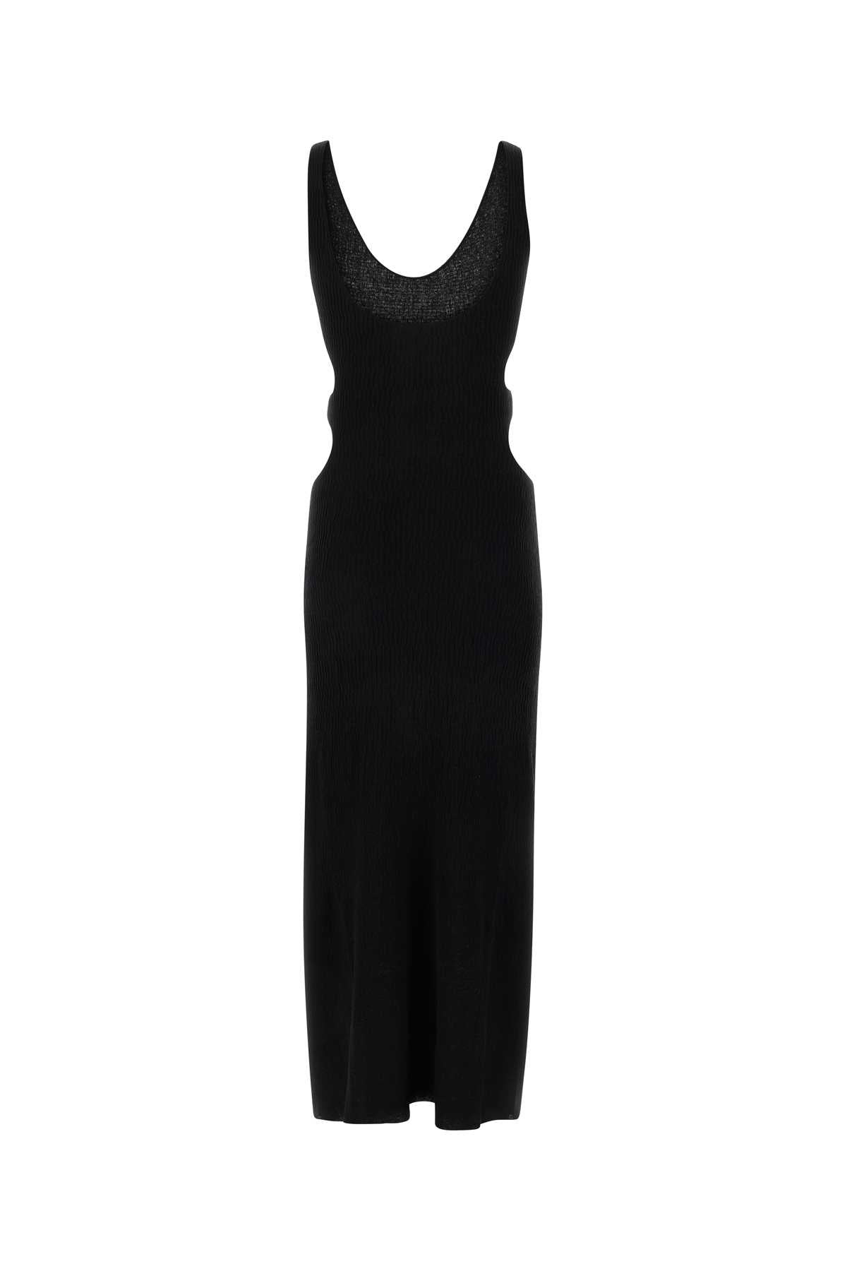 Chloe Women Black Silk Blend Long-Cut Dress - 2