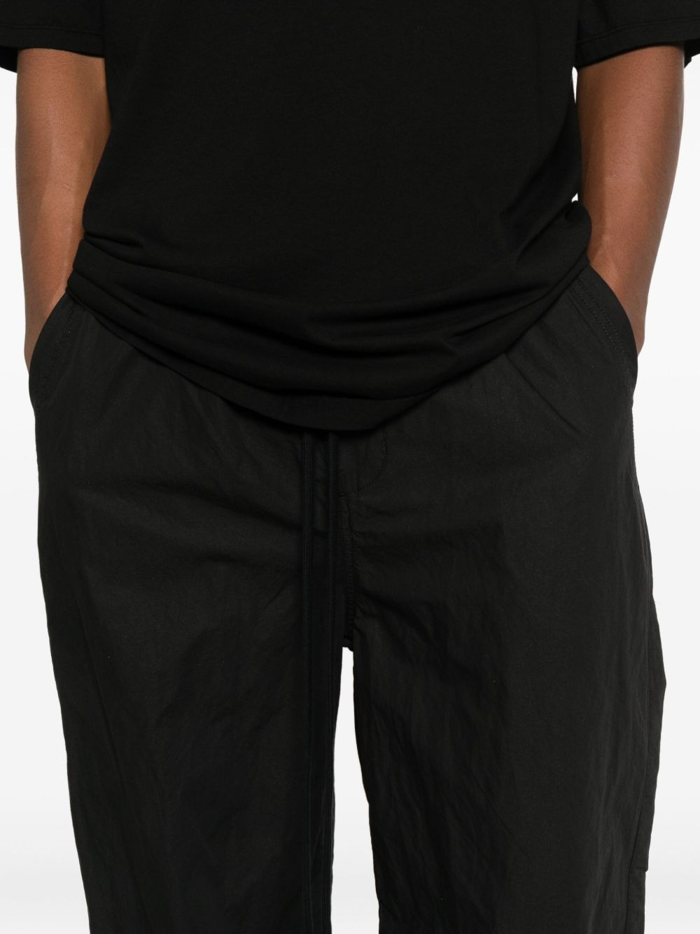 elastic-waist straight-leg trousers - 5