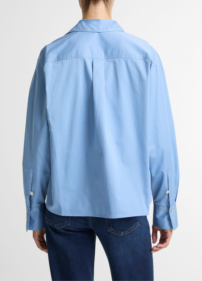 Vince Cotton Cropped Button-Front Shirt outlook
