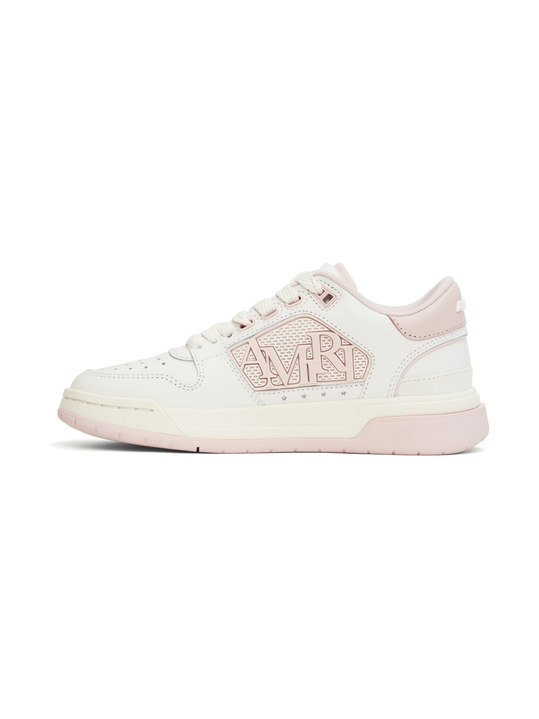 White & Pink Classic Low Sneakers - 3