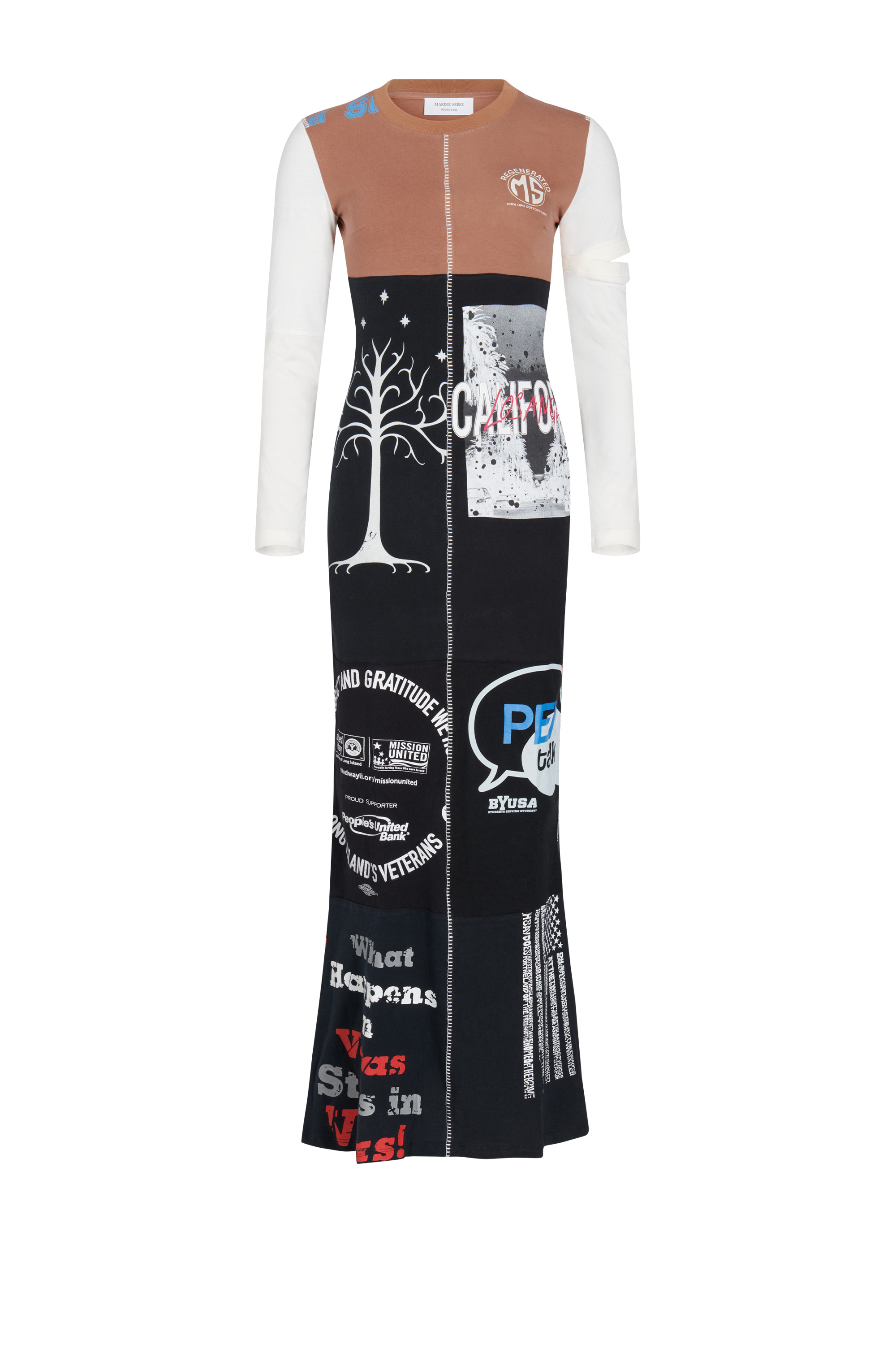 Regenerated Graphic T-Shirt Patchwork Flared Dress - 1
