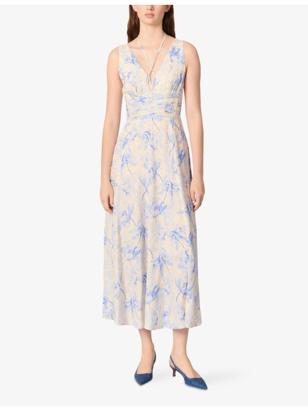Floral-Print Sleeveless Jacquard-Woven Maxi Dress - 2
