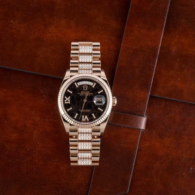 Rolex Day-Date 36 Ref 128235 Eisenkiesel Diamond Dial - 6