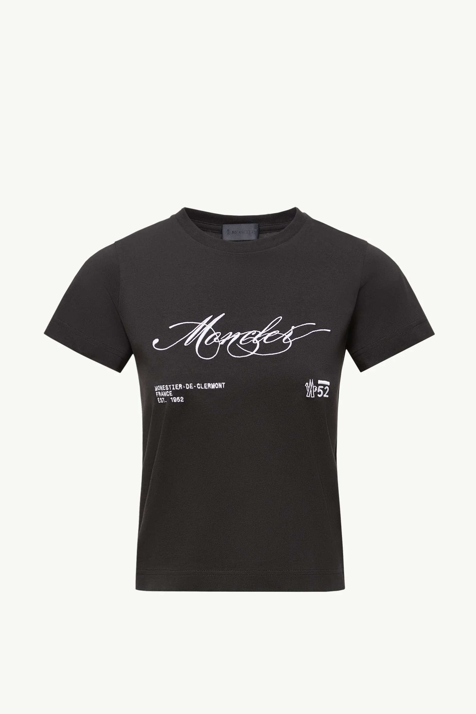 Embroidered Cursive Logo Cotton T-Shirt - 1