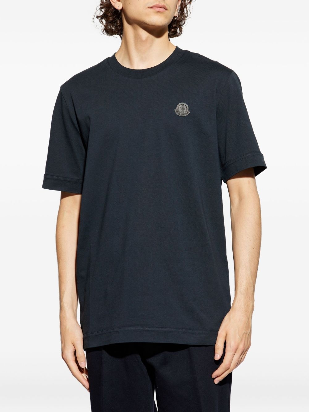 logo-patch cotton t-shirt - 3