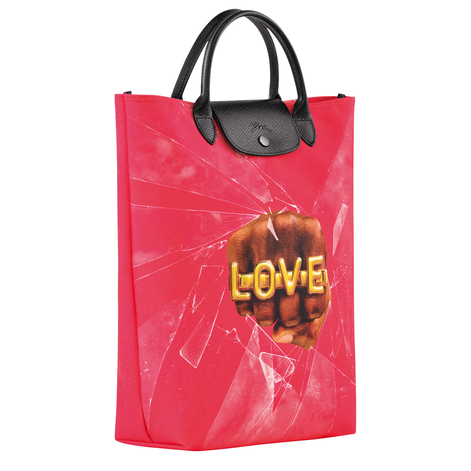 Longchamp x ToiletPaper M Tote bag Red - Canvas - 3