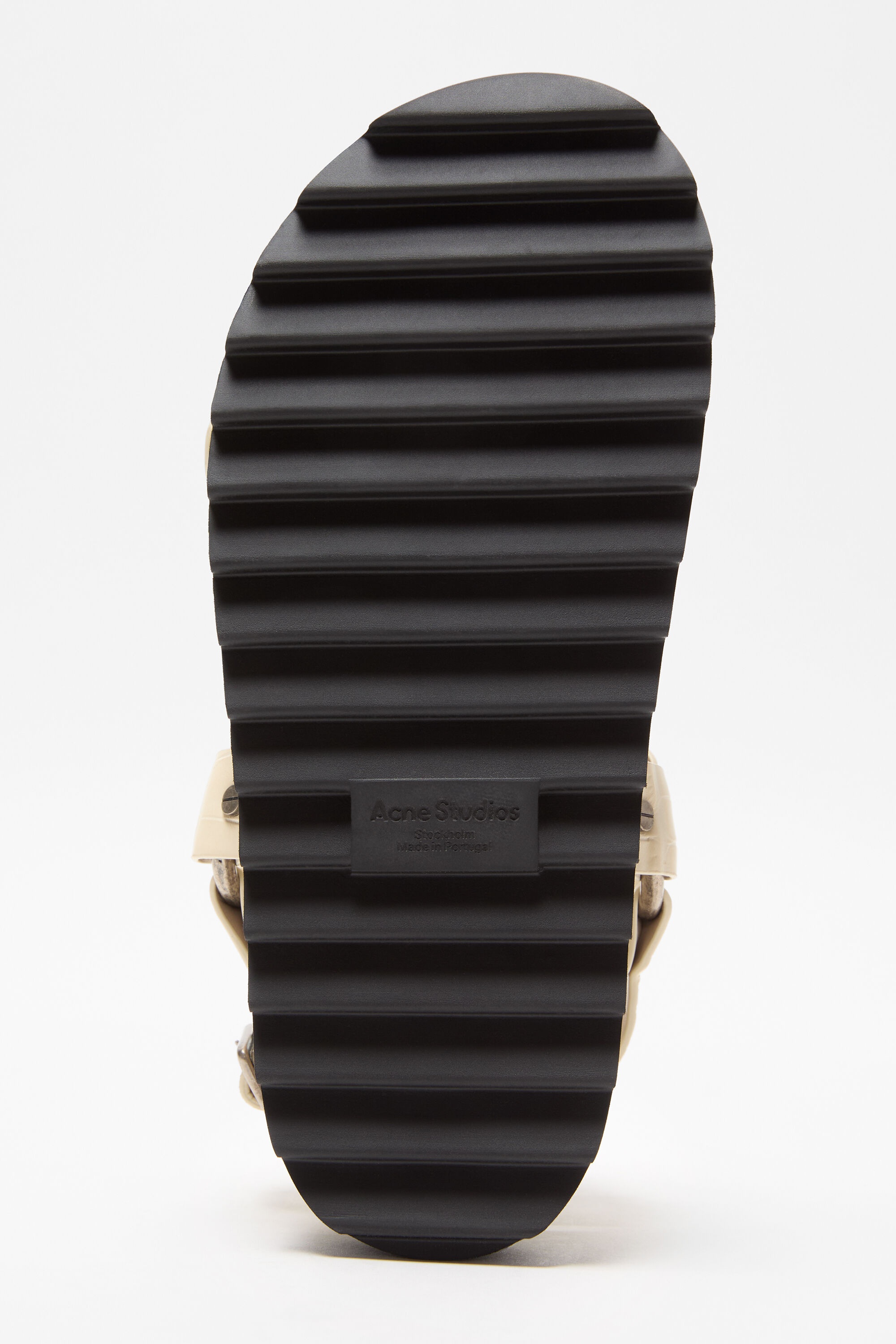 Leather buckle sandal - Beige - 7