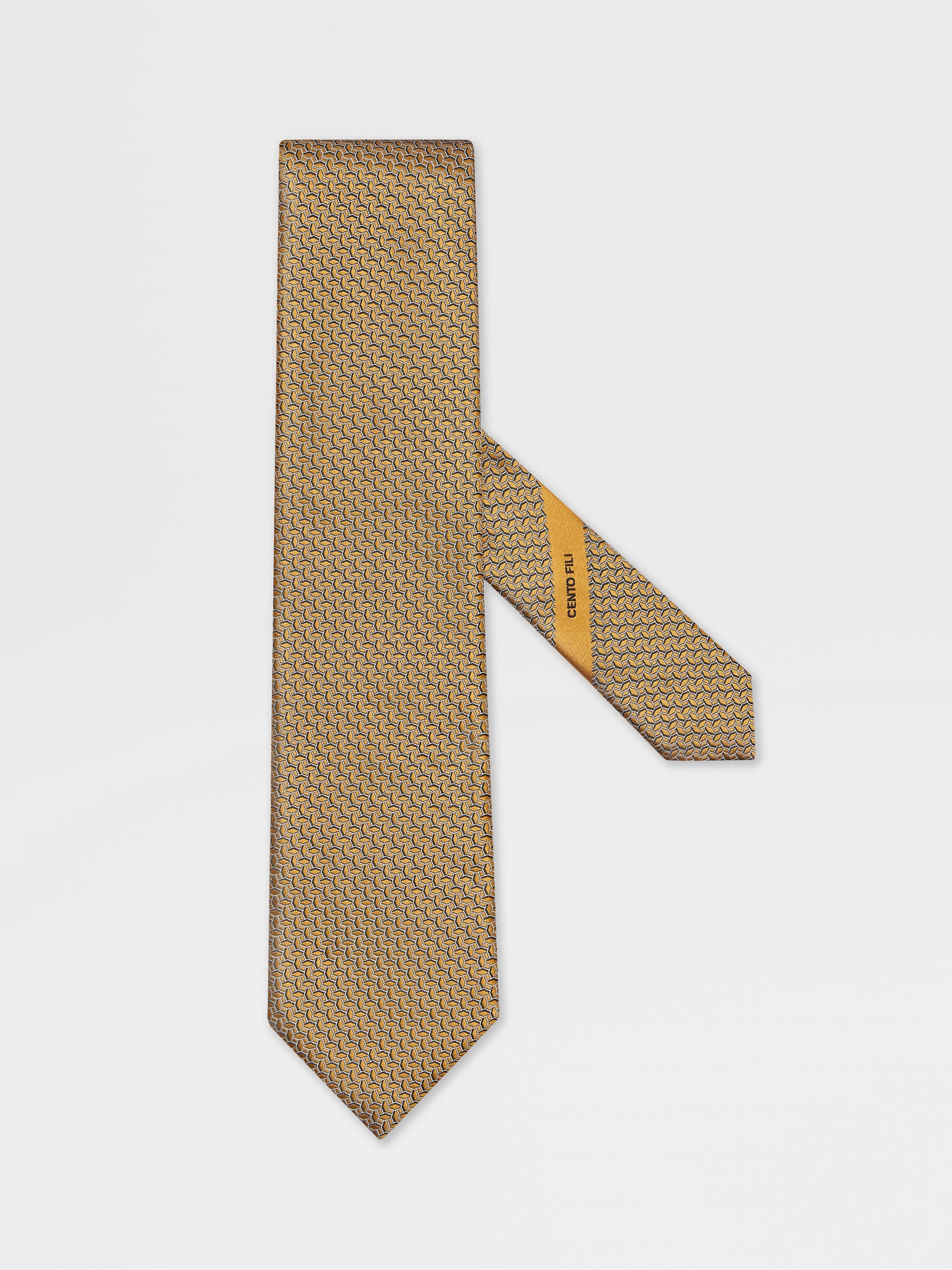 YELLOW CENTO FILI SILK TIE - 1