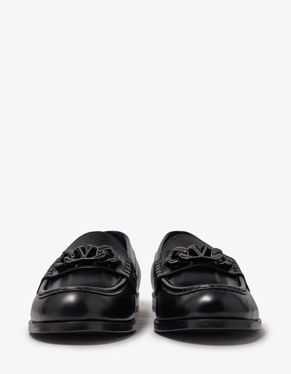Valentino Black VLogo Chain Loafers - 5
