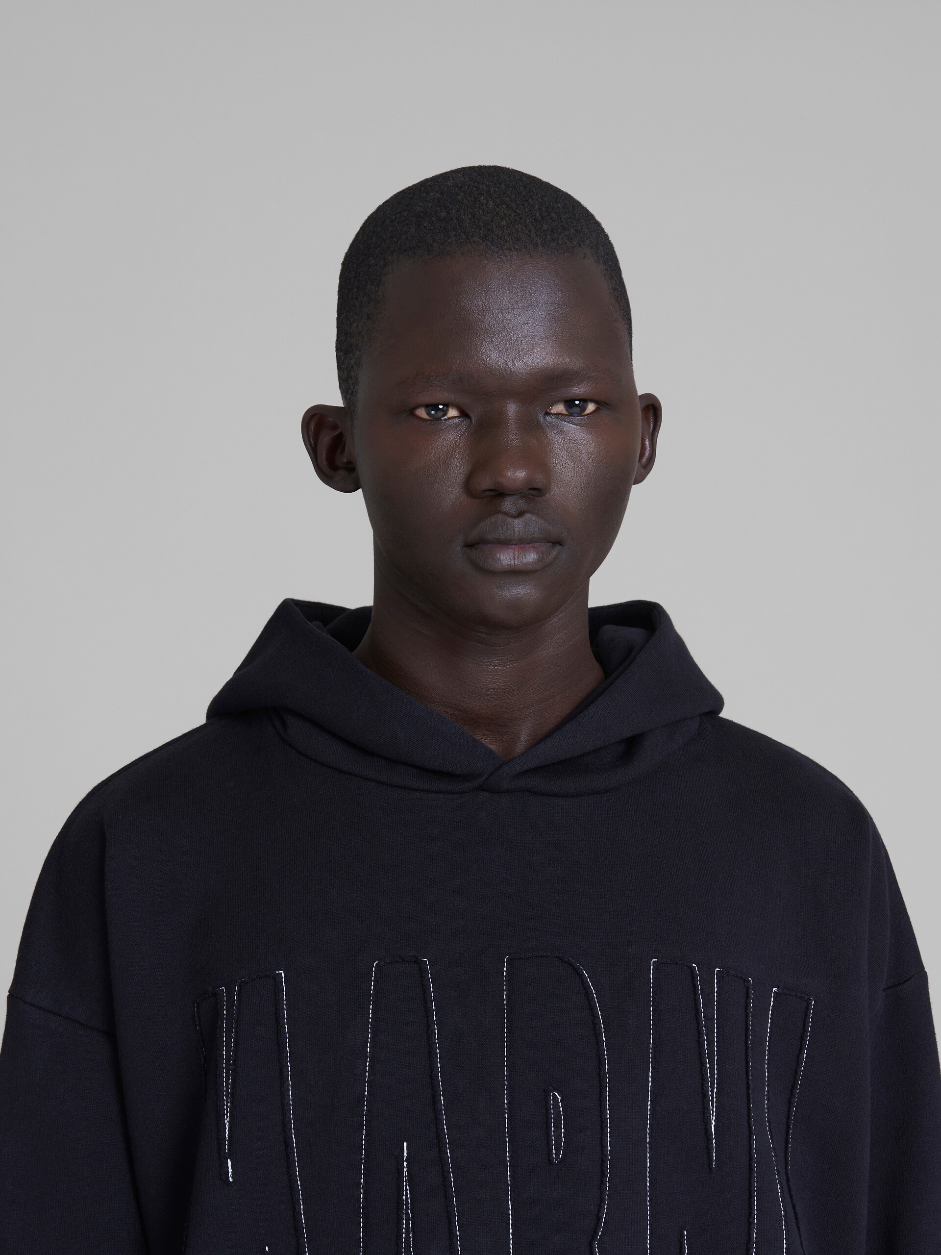 BLACK COTTON SWEATSHIRT WITH MARNI LOGO - 4