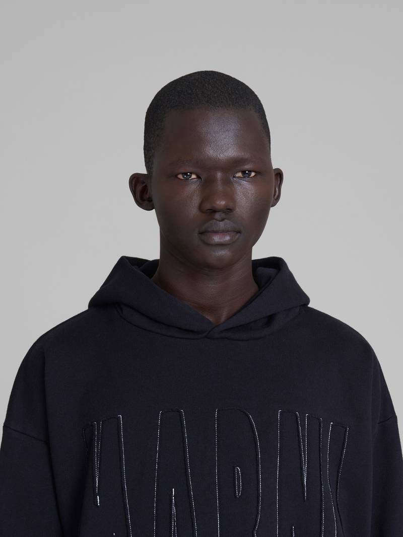 BLACK COTTON SWEATSHIRT WITH MARNI LOGO 4