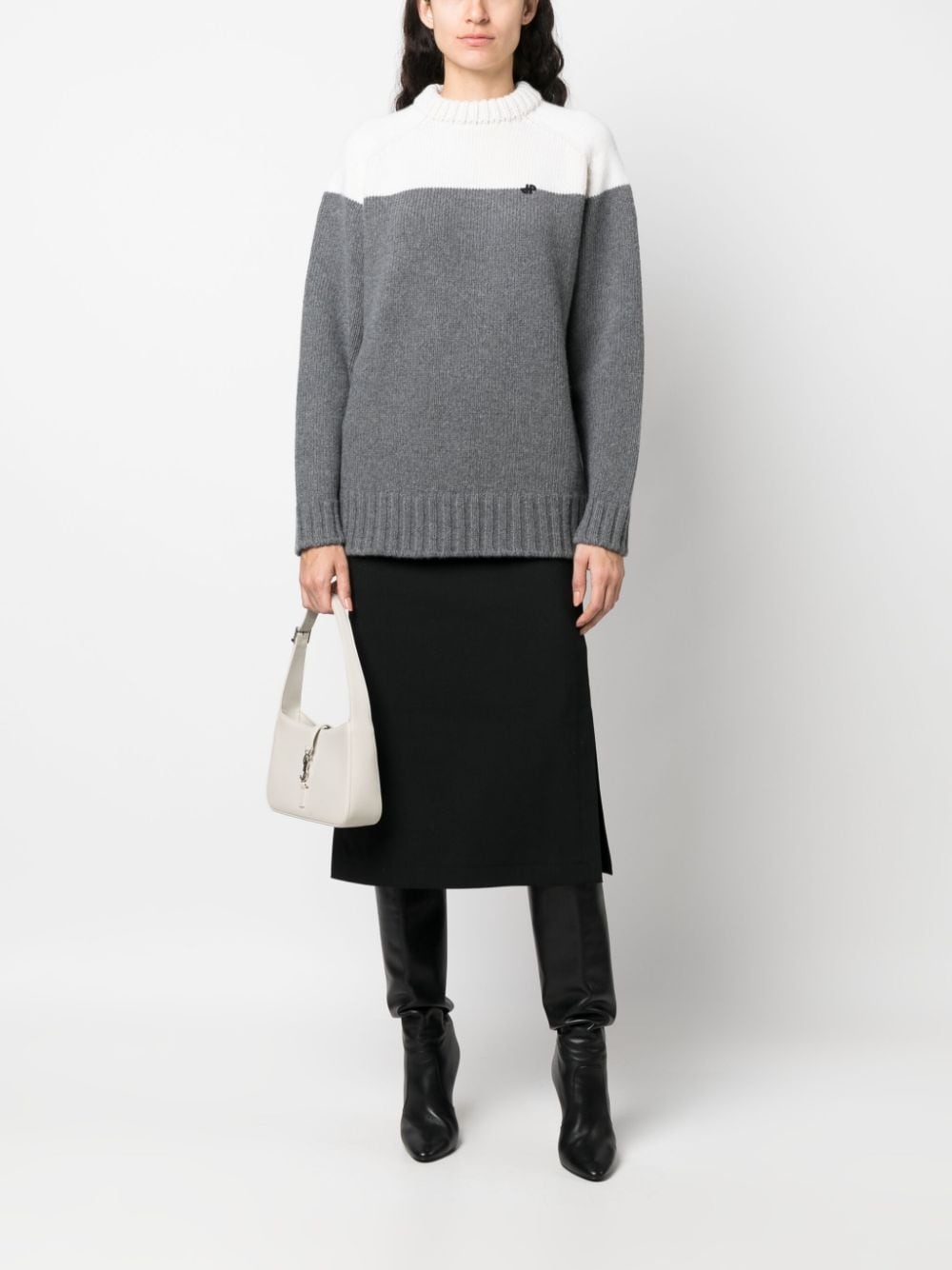 merino-blend colour-block jumper - 2