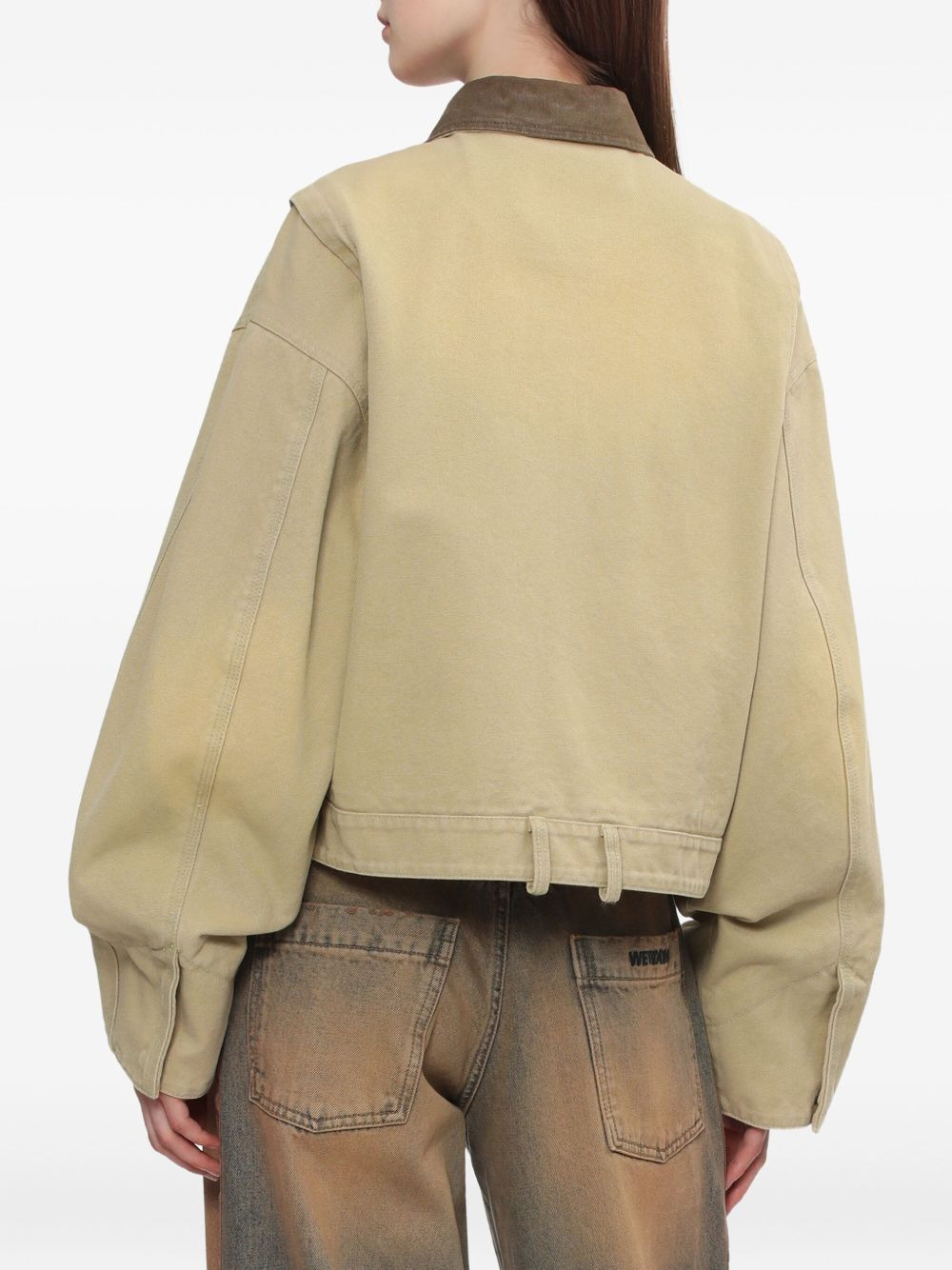 cord-collar cotton jacket - 4
