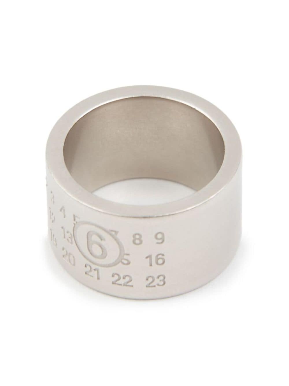 engraved-logo band ring - 3