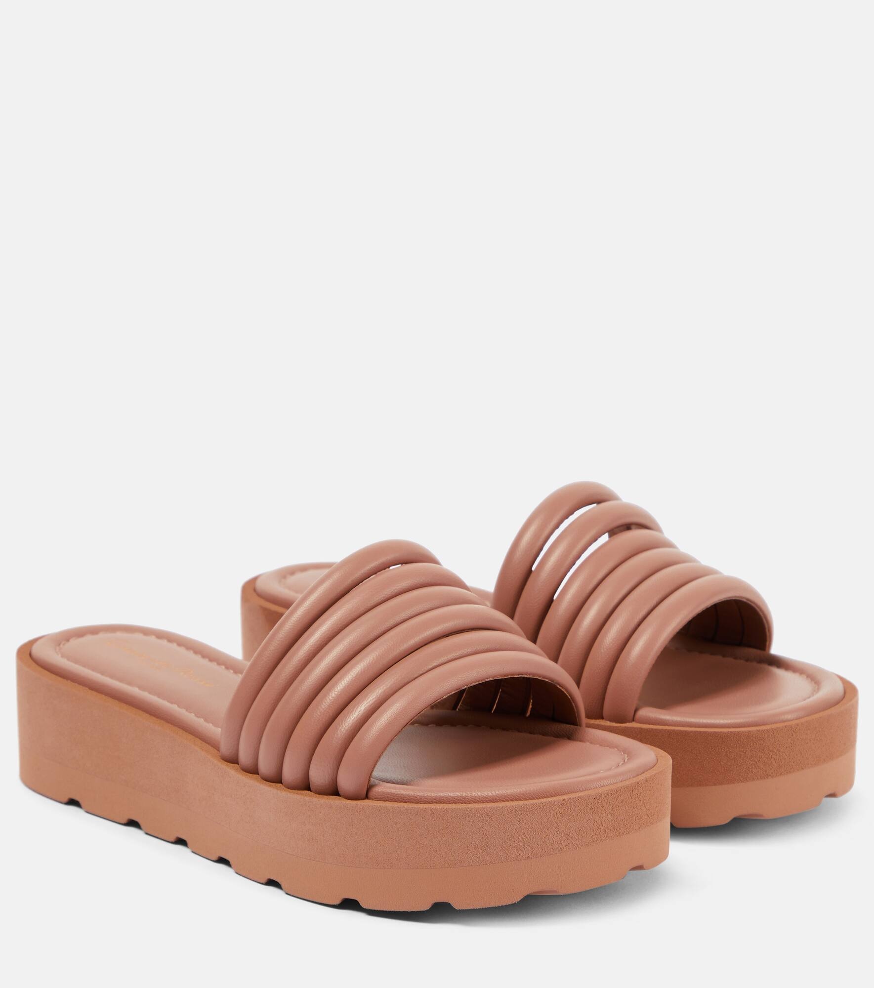 Leather platform sandals - 1