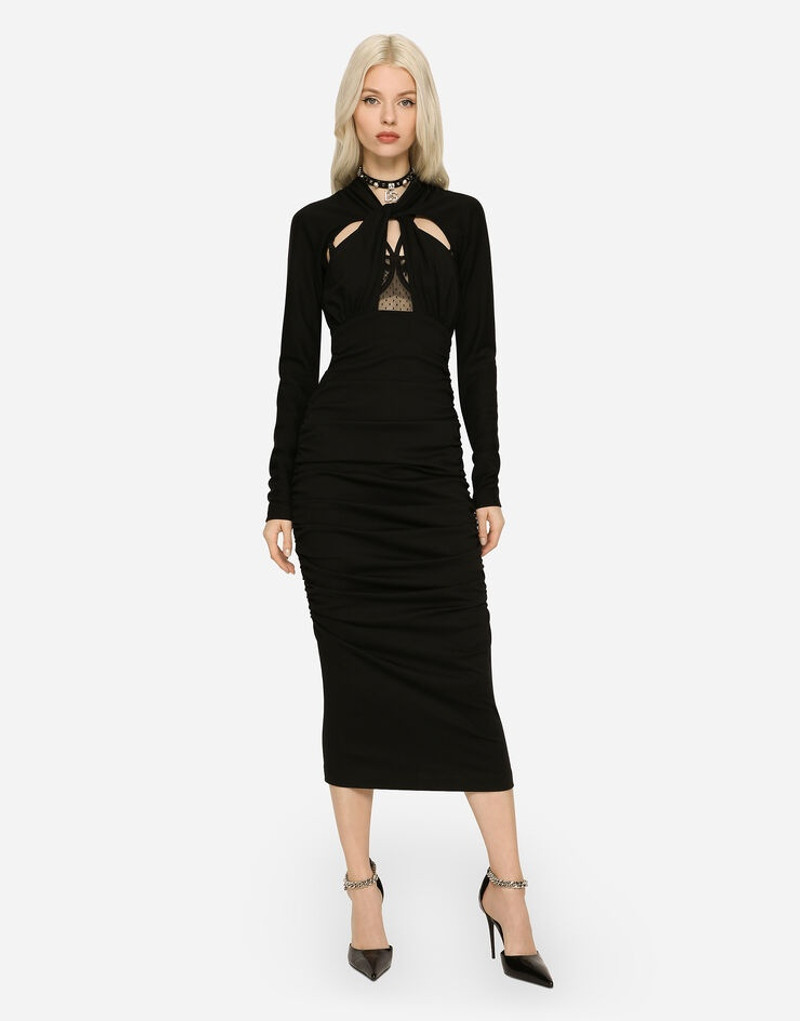Full Milano calf-length dress with cut-out 1