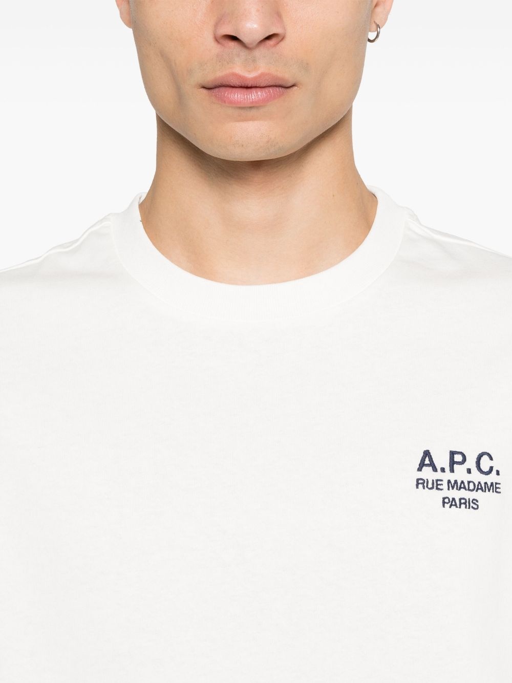 logo-embroidered cotton T-shirt - 5