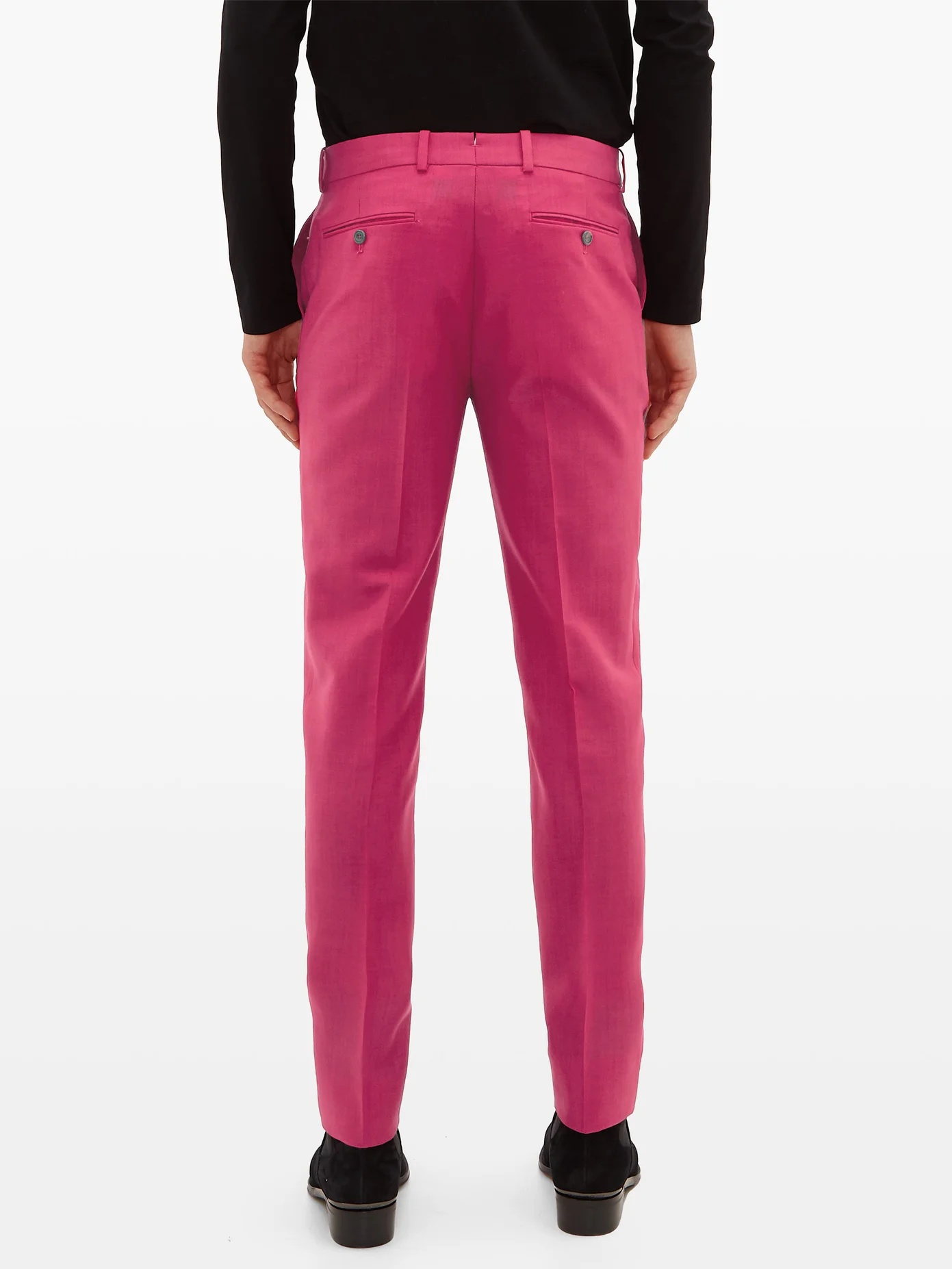 Wool-blend slim-fit trousers - 6