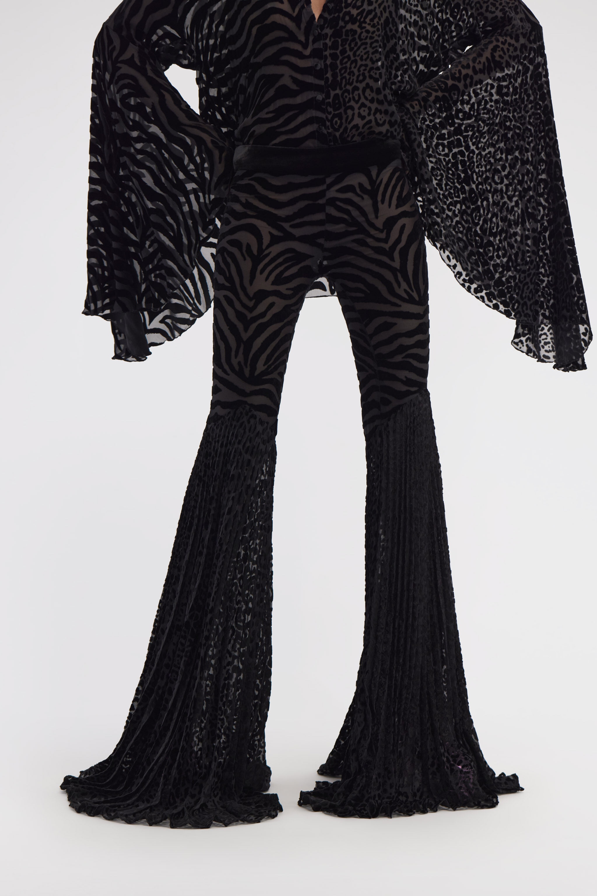 Velvet pants with Ray of Gold print - 3