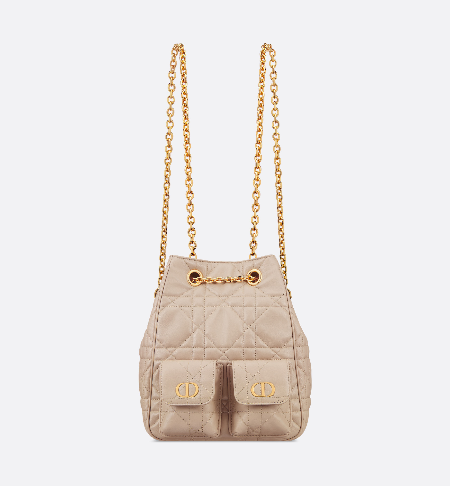 Medium Dior Caro Multicarry Backpack with Chain - 1