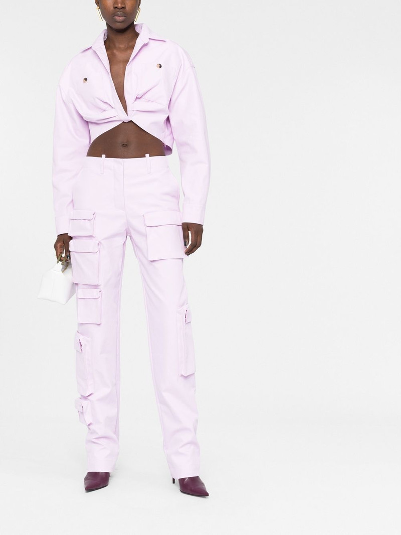 Off-White twisted-front cropped cotton jacket outlook