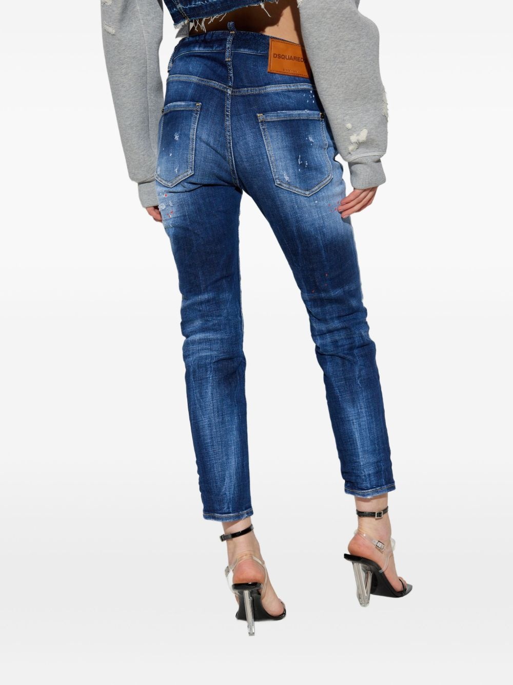 whiskering-effect skinny jeans - 4