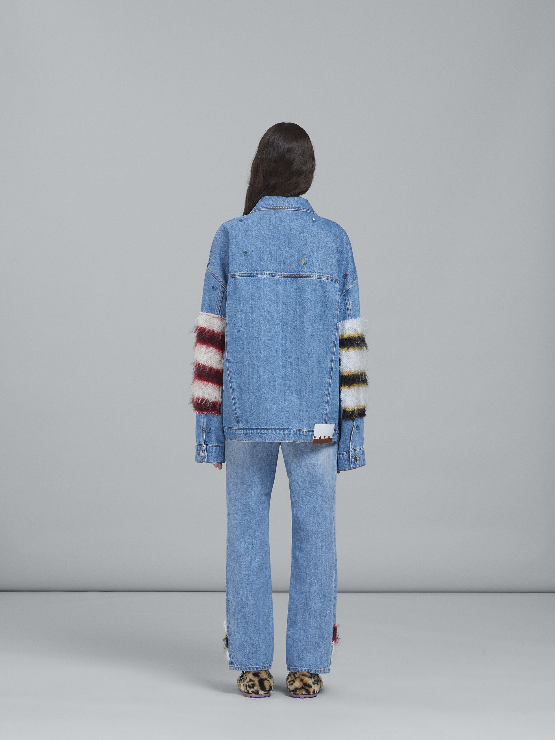 MOHAIR AND DENIM CROPPED TROUSERS - 3