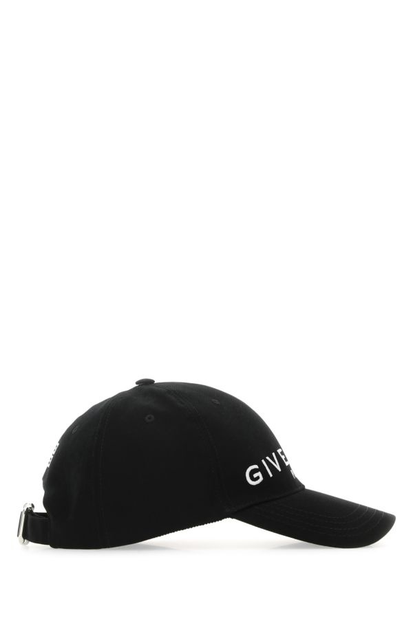 Black cotton blend baseball cap - 2