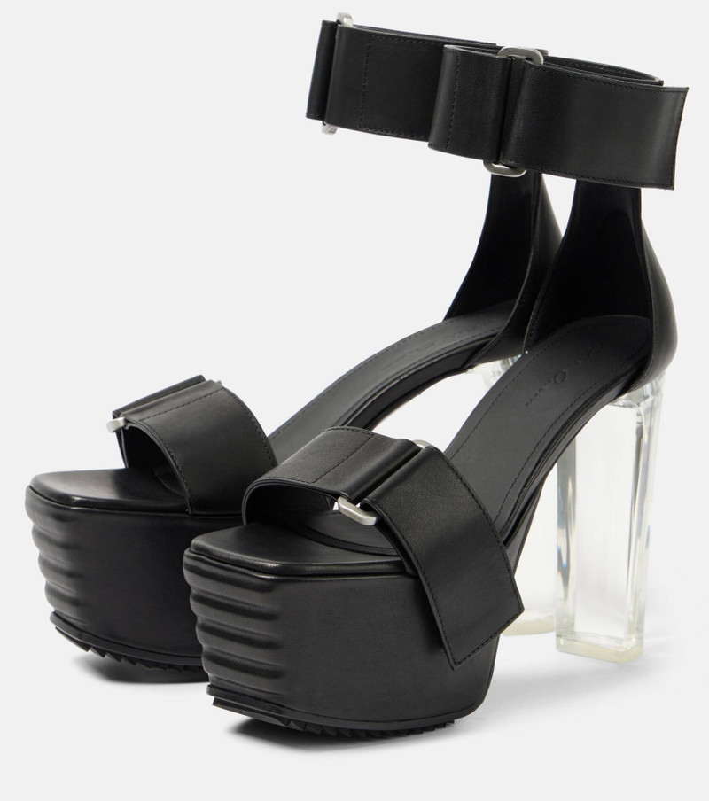 Rick Owens Leather platform sandals outlook