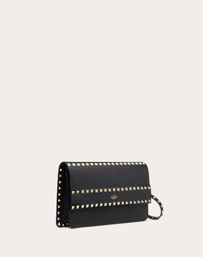 Valentino Rockstud Grainy Calfskin Clutch outlook