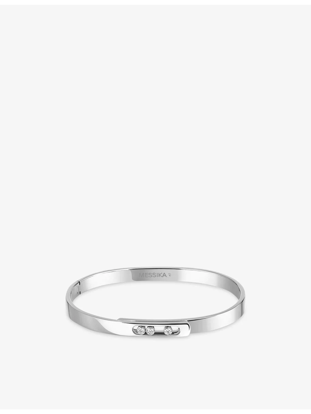 Move Noa 18ct white-gold and 0.11ct diamond bangle - 1