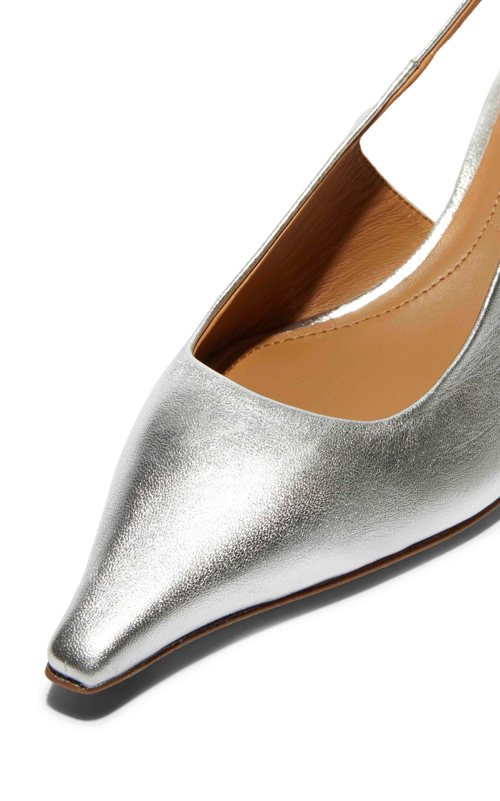 Catrina Metallic Leather Slingback Pumps silver - 6