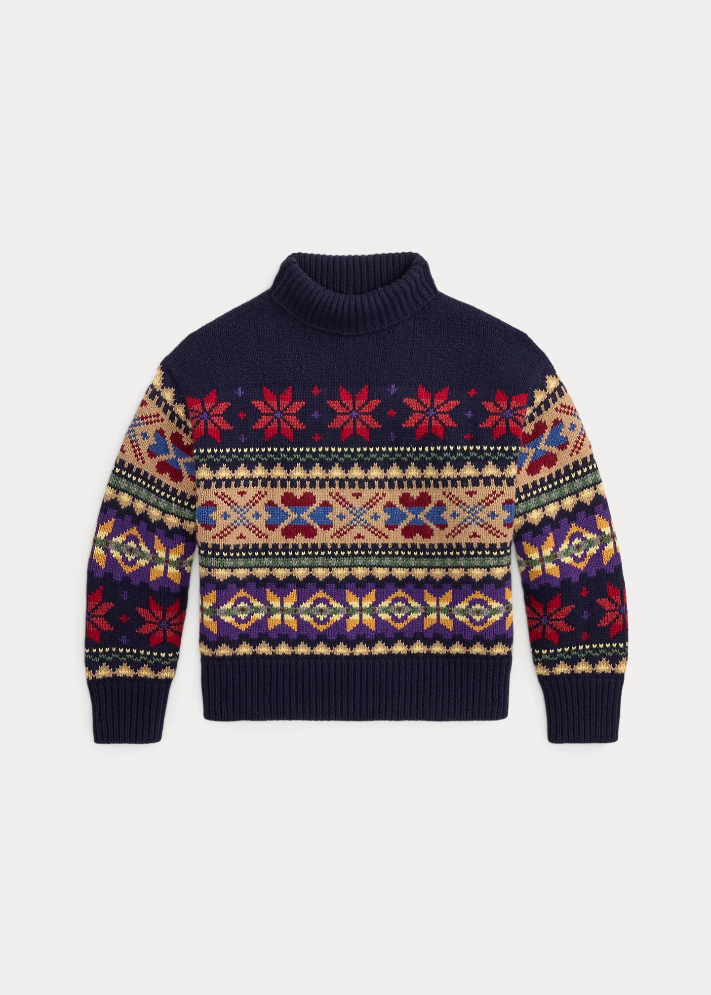 Geo-Motif Wool-Cashmere-Blend Turtleneck - 1