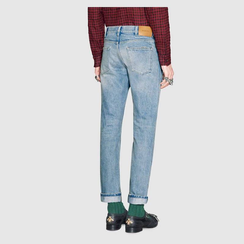 Tapered denim pant with Web 4