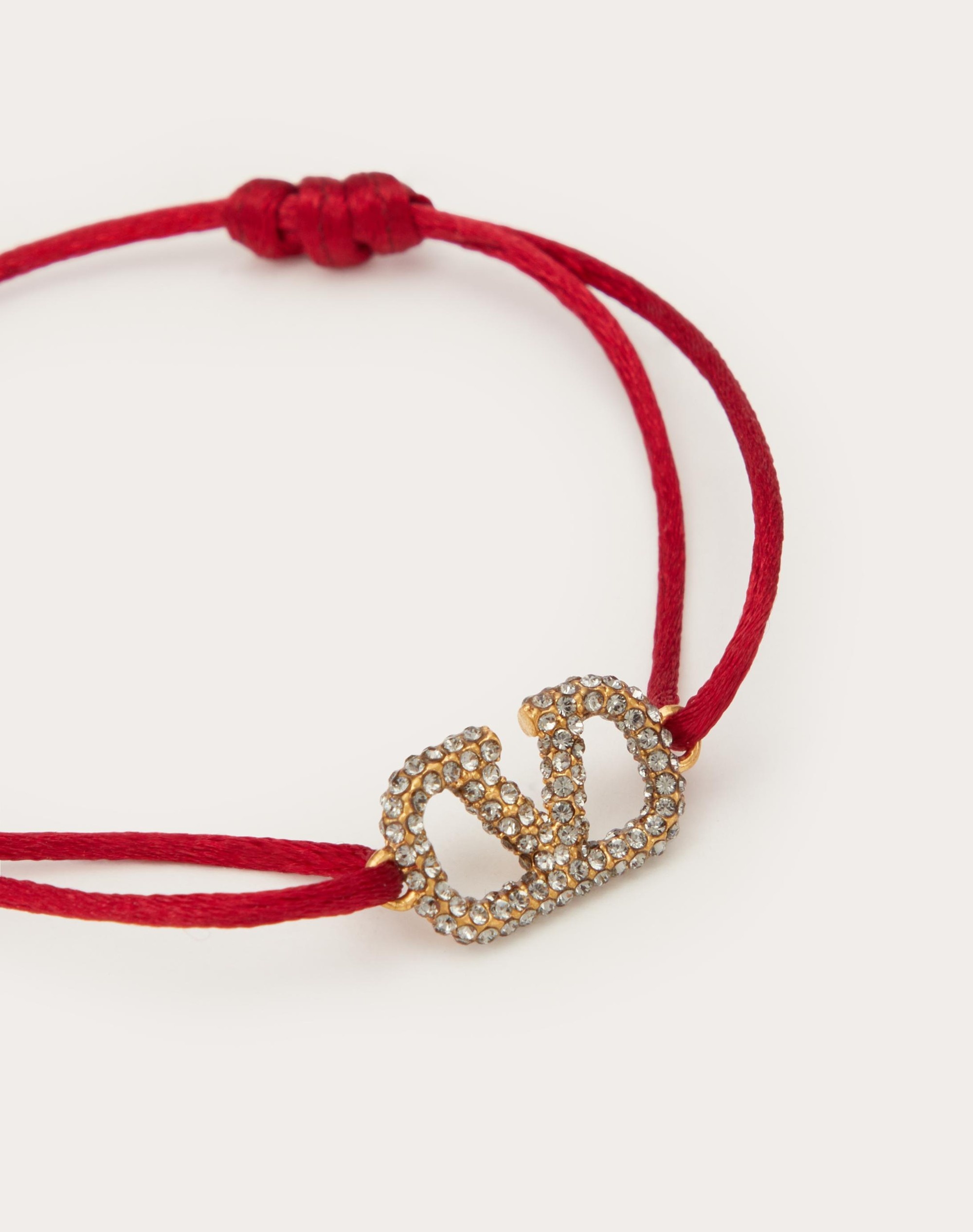 VLOGO SIGNATURE BRACELET IN COTTON AND SWAROVSKI® CRYSTALS - 2