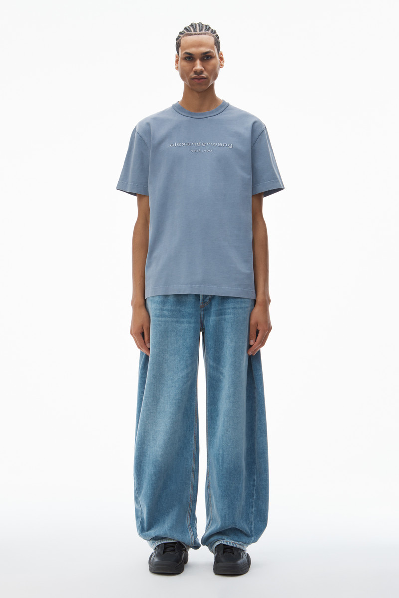 Alexander Wang glitter puff logo tee in cotton outlook